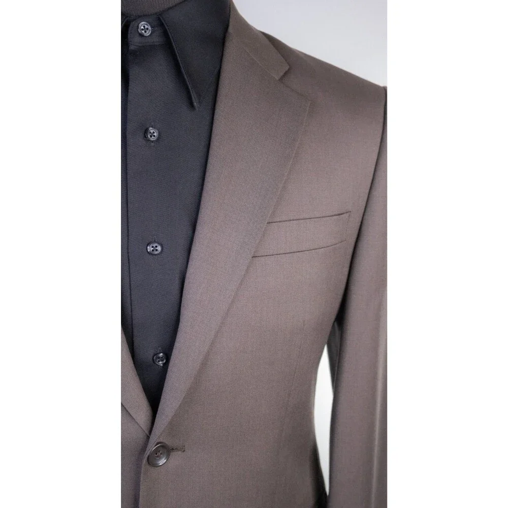 Banana Republic Blazer Sport Coat Sz 38S Solid Brown Two Button Suit Jacket